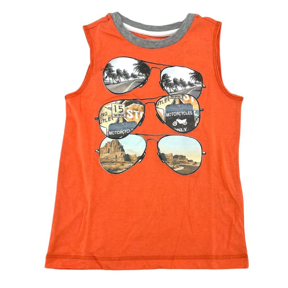 Toughskins | Boy's Tank Top | Orange & Grey | Size M (5/6)